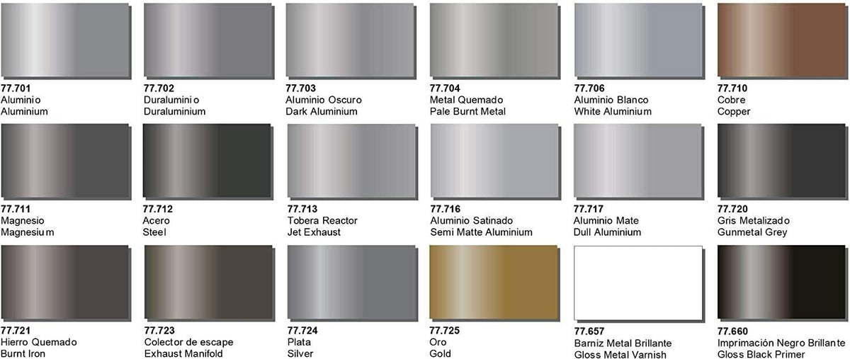 Acrylicos Vallejo VJP77720 32 ml Gunmetal Grey Metal Color Paint 